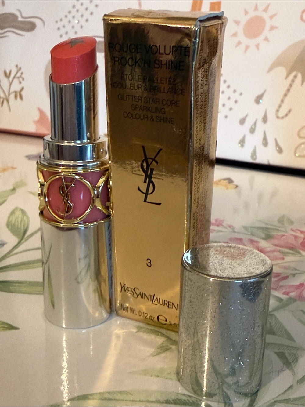 Yves Saint Laurent Rouge Volupté Rock'n Shine Lipstick — Shimmery Pink Coral